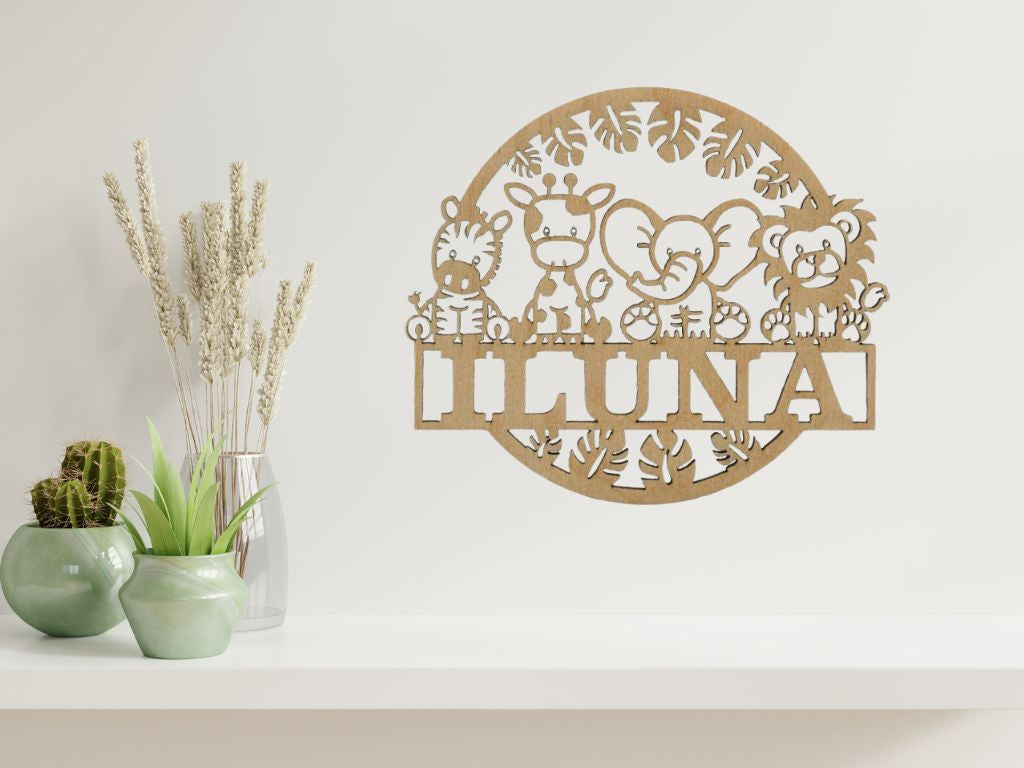 dieren thema decoratie met naam