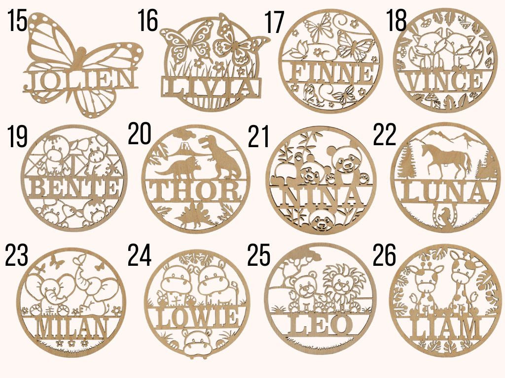 dieren thema decoratie met naam