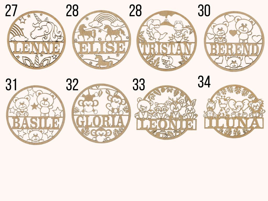 dieren thema decoratie met naam