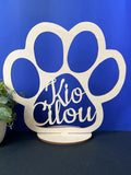houten hondenkattenpoot met naam front view