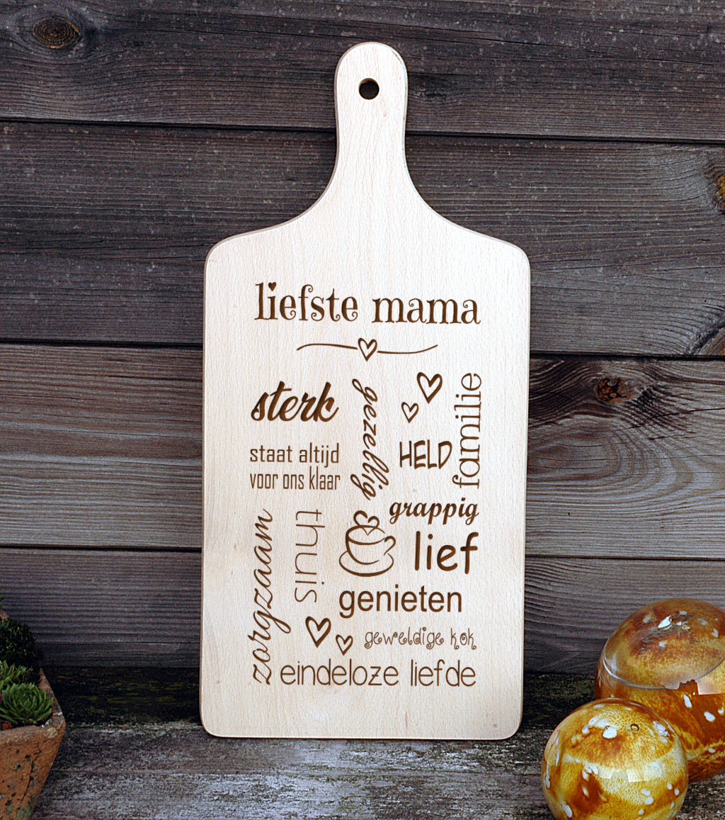 Snijplank mamamoederdag detail